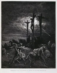 La crucifixion du Christ, Illustration de la Bible de Doré