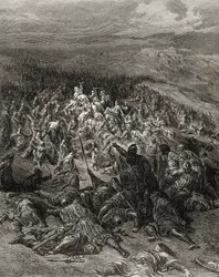 Deux cents chevaliers attaquent vingt mille Sarrasins, illustration de 