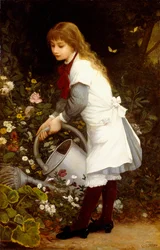 Jeune Fille dans un Jardin