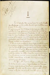Première page du manuscrit de « L