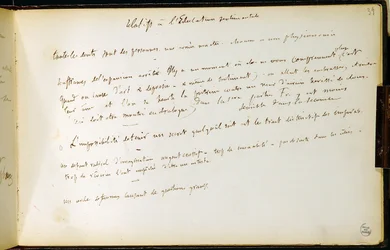 Folio 39 du cahier n° 19 Page manuscrite des brouillons de Gustave Flaubert. Plans pour l
