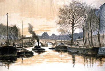 Paris, rivière Seine et le Pont Neuf