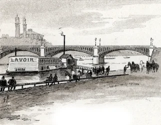 Vue du pont de Grenelle à Paris (dessin de Gustave Fraipont)