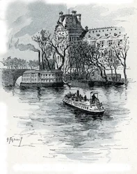 Vue du Pavillon de Flore, Palais du Louvre, depuis le Quai Voltaire, Paris