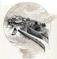 Vue du quartier du Point du Jour, Boulogne-Billancourt Dessin de Gustave Fraipont (1849-1923) de Saint-Juirs