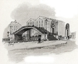Vue du pont levant de la rue de Crimée, Bassin de l