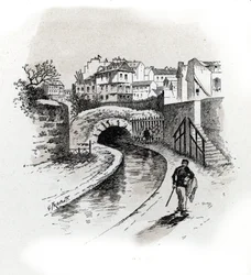 Vue de la Bièvre près des Gobelins, Paris (dessin de Gustave Fraipont)