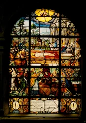 Église Saint-Étienne-du-Mont, vitrail représentant le Christ mort