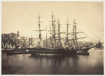 Navires dans le port de Sète, 1857
