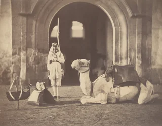 [Soldat et chameau militaire], 1866
