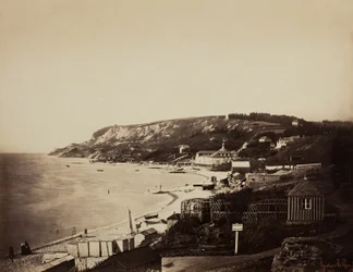 La plage de Sainte-Adresse, avec les bains Dumont