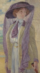 Femme au chapeau violet