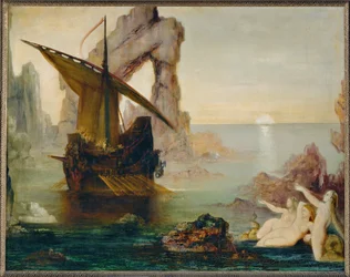 Ulysse et les Sirènes (peinture sur toile)