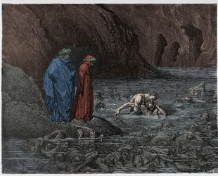 Enfer, chant 32 : Ugolino (Ugolino della Gherardesca) ronge la tête de l