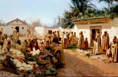 Scène de village arabe