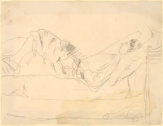 Fille allongée sur un lit