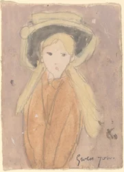 Petite fille avec un grand chapeau