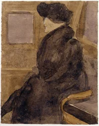 Vieille femme dans un tramway