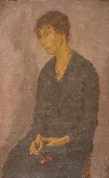 Femme tenant une fleur
