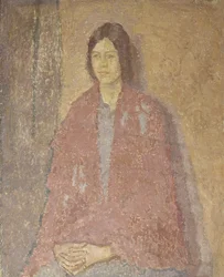 Jeune femme au châle rouge, vers 1912 (huile sur toile)