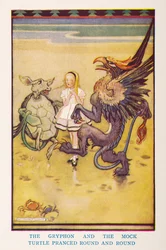 Le Griffon et la Fausse Tortue dansaient en rond, de Alice au pays des merveilles pour la nurserie / raconté pour la nurserie par Irene Pearl ; les illustrations de Gwynedd Hudson