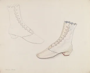 Chaussures de mariage quaker, vers 1936