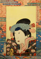 Acteur de Kabuki Onoe Kikugorô III en tant que Shizuka Gozen