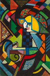 Fille dans une chaise à bascule
