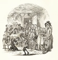 Mme Squeers, tirée de "Nicholas Nickelby" de Charles Dickens, vers 1838-39 (impression)