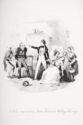 Nicholas félicite Arthur Gride le matin de son mariage, illustration de 
