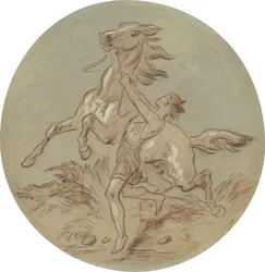 Un des dix-huit dessins pour une série de plaques illustrant Vénus et Adonis