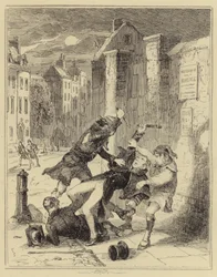 Smith poignardant un policier