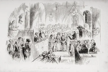 La petite église dans le parc, illustration de 