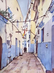 Une promenade tranquille, Chefchaouen, Maroc