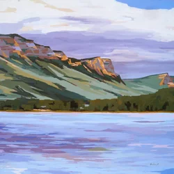 Pluie naissante, lac Haviland, vers 2024 (huile sur toile)