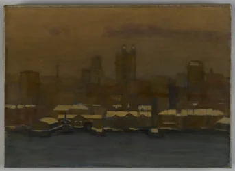 Front de rivière, New York en hiver, c.1912