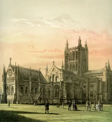 Cathédrale de Hereford, Herefordshire, vers 1870