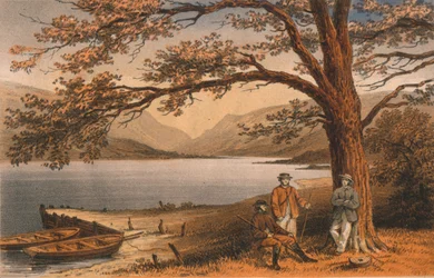 Le lac du refuge agréable. Llyn Mwyngyl, de Tal-y-Llyn, 19ème siècle