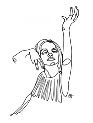 Femme élégante en dessin au trait