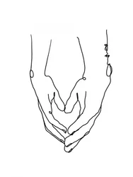 Mains en forme de cœur minimalistes