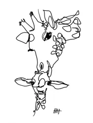 Une girafe en un trait