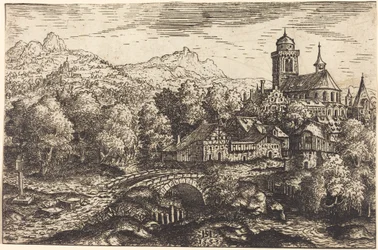 Paysage montagneux avec un village