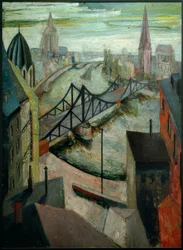 Le pont de fer à Francfort-sur-le-Main