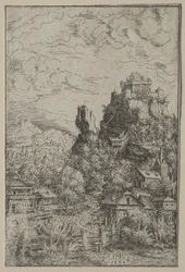 Paysage avec un château, 1553