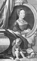 Portrait de Catherine Howard, gravé par Jacobus Houbraken (gravure)