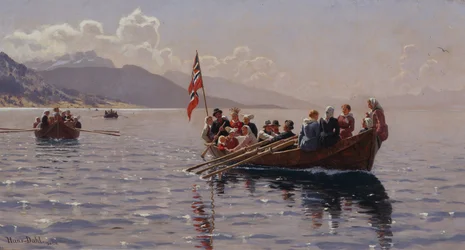 Procession de mariage à Sognefjord