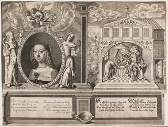 Elisabeth Thott et scène avec la résurrection de la fille de Jaïre