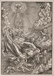 Le Christ porté au ciel par des anges
