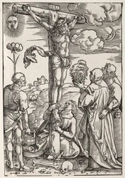 Christ en croix avec Marie, Saint Jean, Marie Madeleine et Saint Étienne, 1505