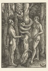 Adam et Ève avec le serpent